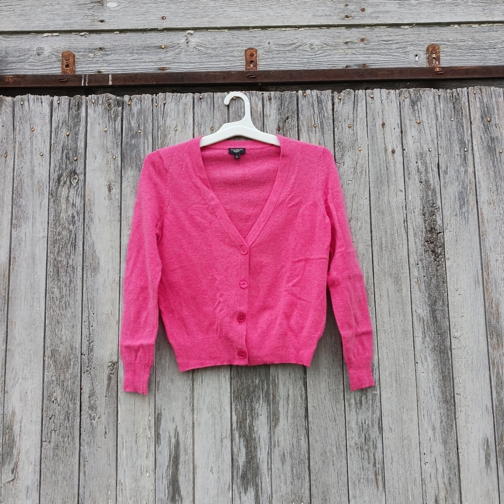 Talbots Petites Pink Lambswool Rabbit Hair Button Up Cardigan Sweater‎ Womens S.